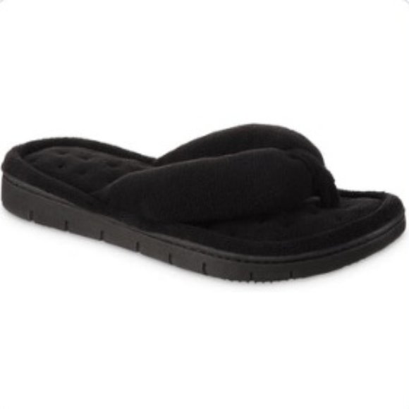 isotoner Shoes Isotoner Womens Recycled Aster Thong Slippers Black